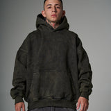 Nuevo Hoodie Distressed Acid wash Verde 400 gramos