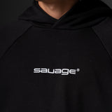 Hoodie Boxy Human  azul  400 gramos