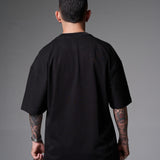 Pre venta T-shirt negra rhinestone  250 gramos oversize