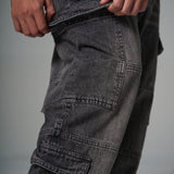 JEANS BAGGY FIT SAVAGE NEGRO  2 CORTES 4 BOLSILLOS 14502