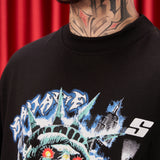Camiseta Negra Oversize Crew  250 gramos