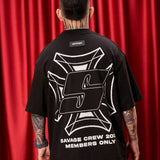 Camiseta Negra Oversize Crew  250 gramos
