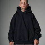 Nuevo Hoodie Distressed Negro  400 gramos