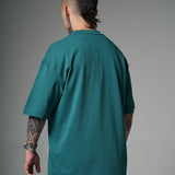 Camiseta 100% Algodón Peruano verde Oversize 250 Gramos