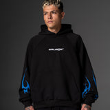 Hoodie Boxy Human  azul  400 gramos