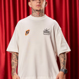 Camiseta Marfil Oversize Fire City Savage  250 gramos