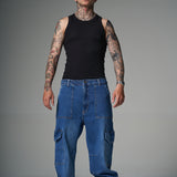 JEANS CARGO SAVAGE AZUL MEDIO 14495