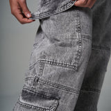 JEANS BAGGY FIT SAVAGE GRIS  2 CORTES 4 BOLSILLOS 14494