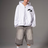 Double Zip Hoodie Boxy fit estrellas negras