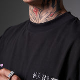 T shirt negra savage company rosa  250 gramos