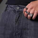 JEANS BAGGY 2 BOLSILLOS PINZAS GRIS OSCURO