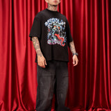 Camiseta Negra Oversize Crew  250 gramos