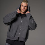 Double zip hoodie gris hypermorph