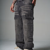 JEANS BAGGY FIT SAVAGE NEGRO  2 CORTES 4 BOLSILLOS 14502
