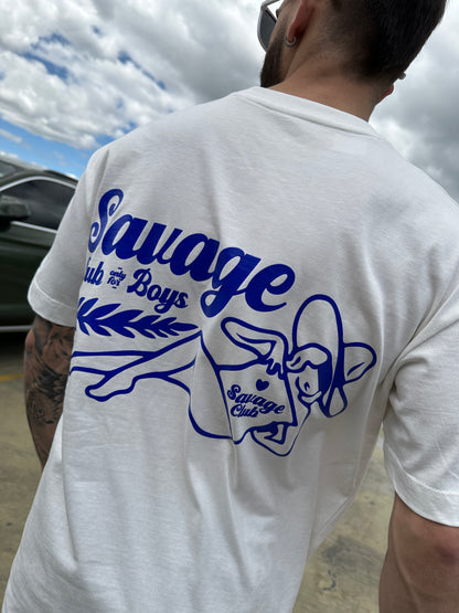 Camiseta SEX SAVAGE oversize marfil Ecodrape ©️