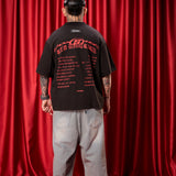 Camiseta Negra Oversize Red  250 gramos