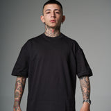 Camiseta 100% Algodón Peruano negra Oversize 250 Gramos