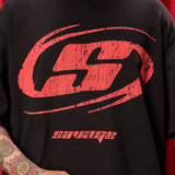Camiseta Negra Oversize Red  250 gramos