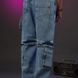 SAVAGE CARGO BAGGY FIT JEANS