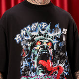 Camiseta Negra Oversize Crew  250 gramos