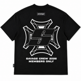 Camiseta Negra Oversize Crew  250 gramos