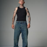 JEANS STRAIGTH SAVAGE AZUL Y CAFÉ  14496