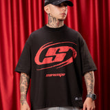 Camiseta Negra Oversize Red  250 gramos