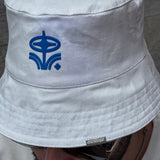 Bucket hat blanco flor azul  14263