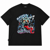 Camiseta Negra Oversize Crew  250 gramos