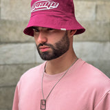 Burgundy Bucket Hat / White SVG 14262