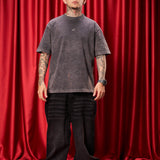 Oversize Acid Wash Negra Placa S Red district
