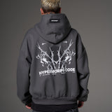 Double zip hoodie gris hypermorph