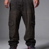 JEANS  LAVADO CAFE 2 BOLSILLOS Y PINZAS