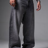 JEANS BAGGY CORTE DIAGONAL OSCURO