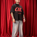 Camiseta Negra Oversize Red  250 gramos