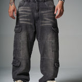 JEANS BAGGY FIT SAVAGE NEGRO  2 CORTES 4 BOLSILLOS 14502