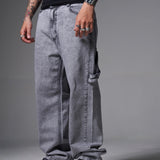 JEANS BAGGY CINTA  GRIS CLARO