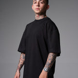 Pre venta T-shirt negra rhinestone  250 gramos oversize