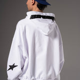 Double Zip Hoodie Boxy fit estrellas negras