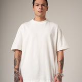 CAMISETA 250 GRAMOS, 100% ALGODÓN CREMA