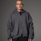 Double zip hoodie gris hypermorph