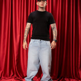 JEAN BAGGY ICE BLUE SAVAGE RED DISTRICT