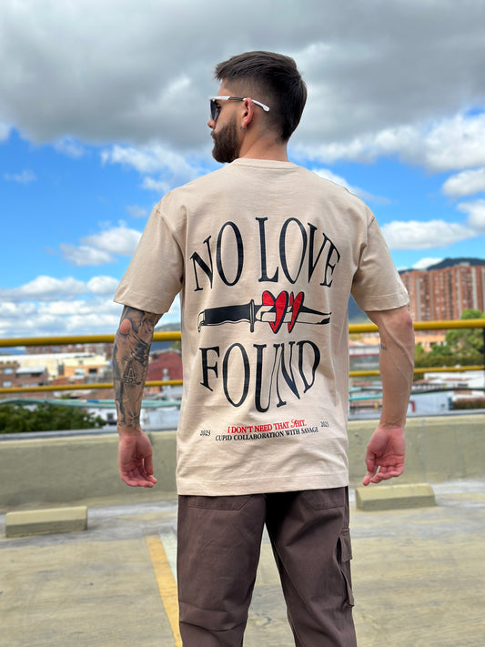 Camiseta NO LOVE oversize camel Ecodrape ©️