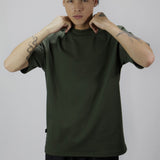 CAMISETA  SIN MARQUILLAS VERDE MILITAR 14078 OVERSIZE
