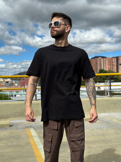 Camiseta SAVAGE MANGA oversize negra Ecodrape ©️