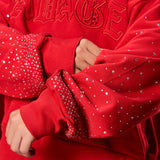 Pre venta Hoodie Boxy fit Red district + Pedreria
