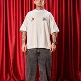 Camiseta Marfil Oversize Fire City Savage  250 gramos