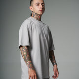 Camiseta 100% Algodón Peruano Gris  Oversize 250 Gramos