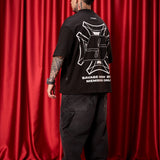 Camiseta Negra Oversize Crew  250 gramos
