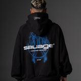 Hoodie Boxy Human  azul  400 gramos